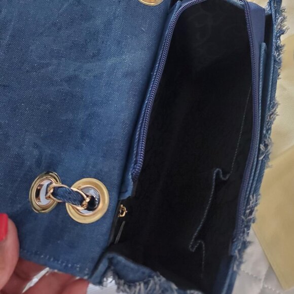 Neiman Marcus Distressed MKP Collection Denim Bag - Picture 5 of 6